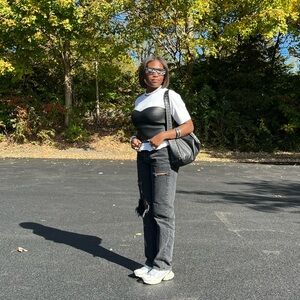 Zara Black Faux Leather Bustier Top